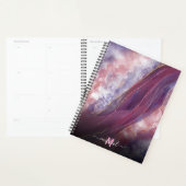 gepersonaliseerd Voeg jouw naam Paars roos goudmar Planner (Display)