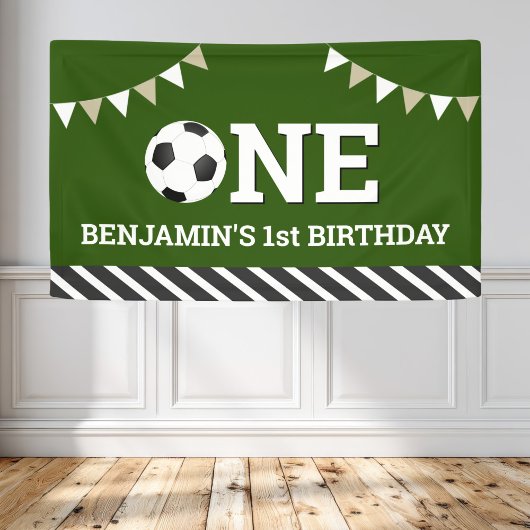 Gepersonaliseerd Voetbal 1e Verjaardagsfeest Spandoek