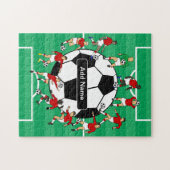 Gepersonaliseerd Voetbal en spelers Legpuzzel (Horizontaal)