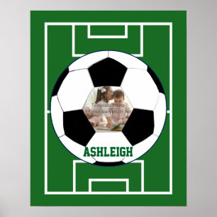 Gepersonaliseerd Voetbal- en veldfotosjabloon Poster