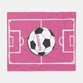 Gepersonaliseerd Voetbal en veldroze Fleece Deken (Voorkant (Horizontaal))