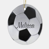 Gepersonaliseerd Voetbal Keramisch Ornament (Links)