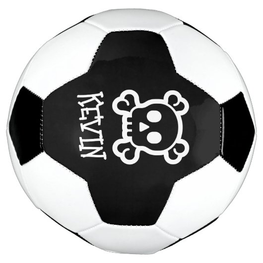 Gepersonaliseerd voetbal met schedel en botten log (Gedraaid)