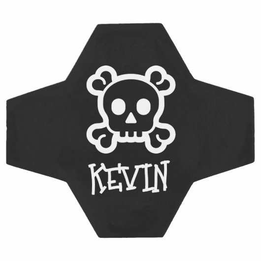 Gepersonaliseerd voetbal met schedel en botten log (Enkel)