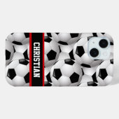 Gepersonaliseerd Voetbal Patroon zwart rood wit Case-Mate iPhone Case (Achterkant (horizontaal))