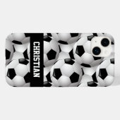 Gepersonaliseerd Voetbal Patroon zwart wit Case-Mate iPhone Case (Achterkant (horizontaal))