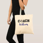 Gepersonaliseerd voetbal / voetbalcoach team tote bag (Voorkant (product))