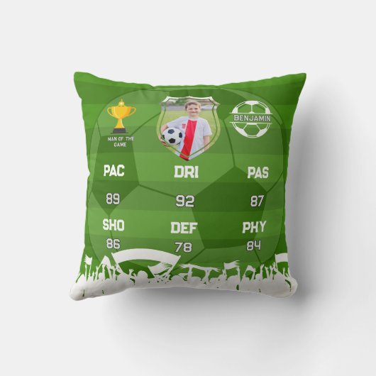 Gepersonaliseerd voetbalcadeau voor kinderen, aang kussen (Achterkant)