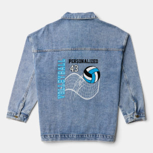 Gepersonaliseerd volleybal - Baby Blauw Denim Jacket