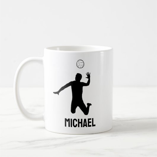 Gepersonaliseerd volleybal, cadeau voor volleybals koffiemok (Links)