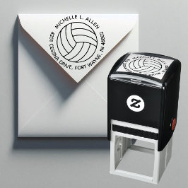 Gepersonaliseerd Volleybal Ronde Terugkeer Adres Zelfinktende Stempel