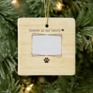 Gepersonaliseerd voor altijd in onze harten Pet Keramisch Ornament