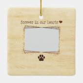 Gepersonaliseerd voor altijd in onze harten Pet Keramisch Ornament (Achterkant)