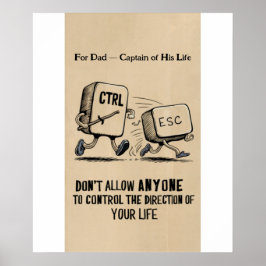 Gepersonaliseerd voor Dad Captain Life Motivatie Poster