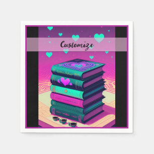 Gepersonaliseerd voor de liefde van boeken Roze 2 Servet