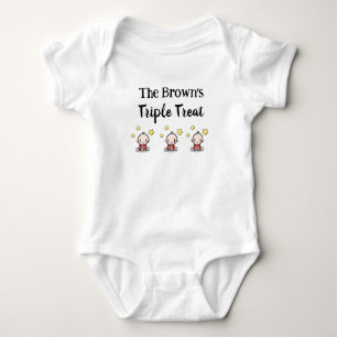 Gepersonaliseerd voor drieling, drieling cadeau id romper