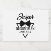 Gepersonaliseerd voor Groomsman Likeurfles Etiket (Enkel label)