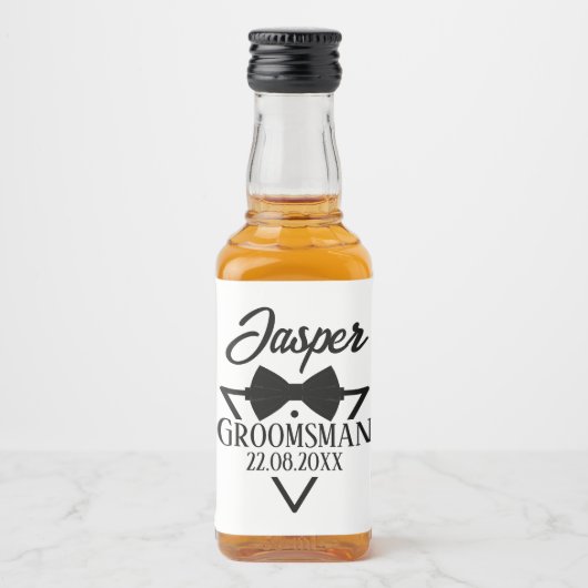 Gepersonaliseerd voor Groomsman Likeurfles Etiket (Voorkant)