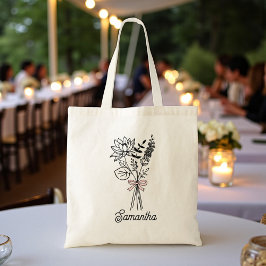 Gepersonaliseerd voor haar bloemenboog tote bag