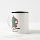 Gepersonaliseerd voor kerstvakantie Gifting Tweekleurige Koffiemok (Voorkant links)