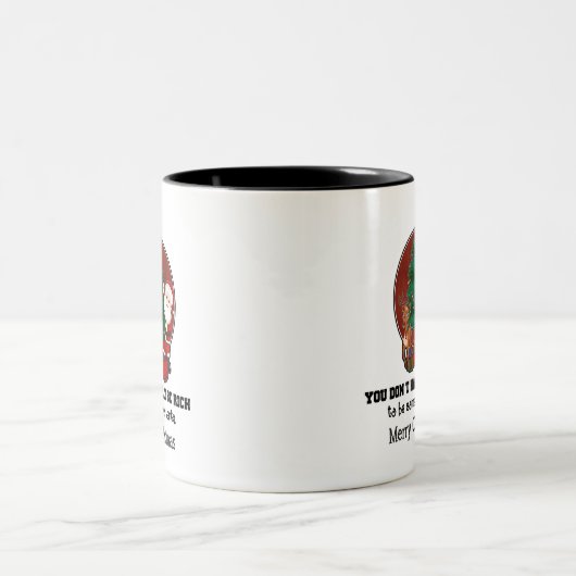 Gepersonaliseerd voor kerstvakantie Gifting Tweekleurige Koffiemok (Center)
