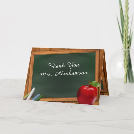 Gepersonaliseerd voor leraar Dank u Bedankkaart (Voorkant)