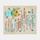 Gepersonaliseerd voor mijn dochter liefde van mama fleece deken (Voorkant (Horizontaal))