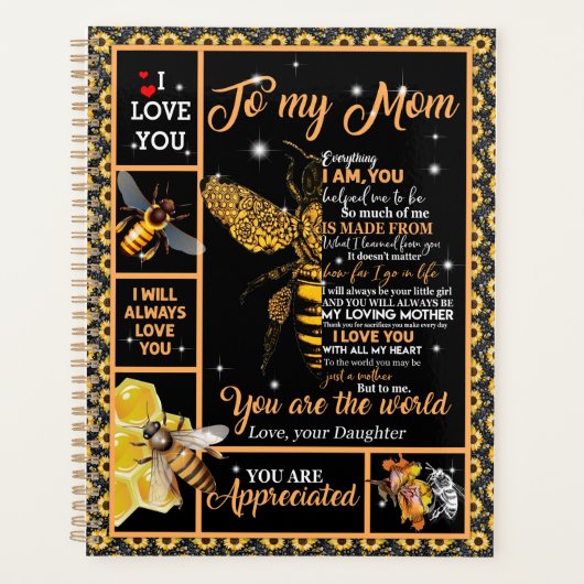Gepersonaliseerd voor mijn mama-liefde voor bijen  planner (Voorkant)