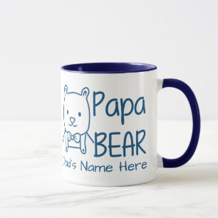 Gepersonaliseerd voor pap Blue Papa Beer tweezijdi Mok