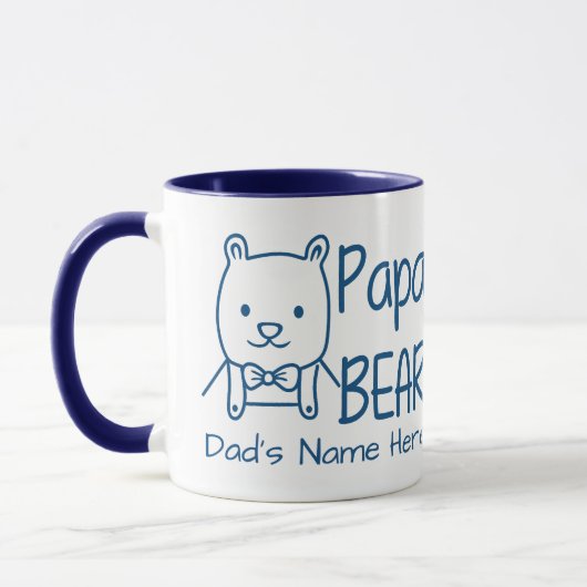 Gepersonaliseerd voor pap Blue Papa Beer tweezijdi Mok (Links)