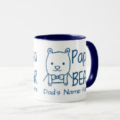 Gepersonaliseerd voor pap Blue Papa Beer tweezijdi Mok (Voorkant rechts)