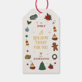 Gepersonaliseerd voor/van kerstvakantie cadeaulabel (Achterkant)