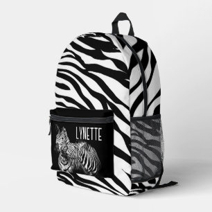 Gepersonaliseerd voor zebra bedrukte rugzak