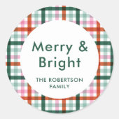 Gepersonaliseerd vrolijk en helder Kerst sticker (Voorkant)