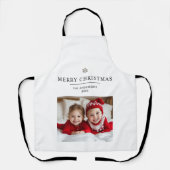 Gepersonaliseerd vrolijk kerstfeest Schort met fot (Voorkant)