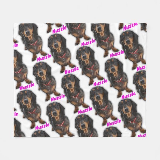 Gepersonaliseerd Vrouw Huisdier Naam in Roze | Hon Fleece Deken (Voorkant (Horizontaal))