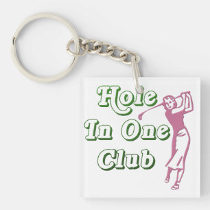 Gepersonaliseerd vrouwelijk Golf Hole in één Mem Sleutelhanger