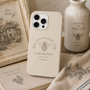Gepersonaliseerd Warm Beige Vintage Frans Landelij iPhone 15 Pro Hoesje