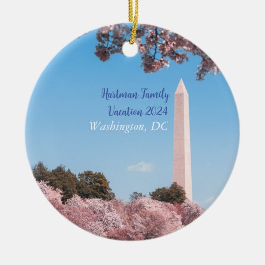 Gepersonaliseerd Washington Monument Vakantie Orna Keramisch Ornament (Voorkant)