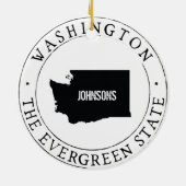Gepersonaliseerd Washington State Ornament! Keramisch Ornament (Achterkant)