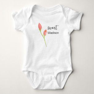 GEPERSONALISEERD WATERCOLOR ROOS bodyuit Romper