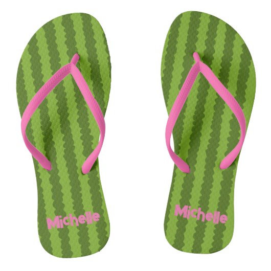 Gepersonaliseerd watermeloen teenslippers (Voetbed)
