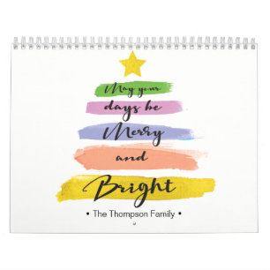 Gepersonaliseerd, Waterverf kerstboom, foto Kalender