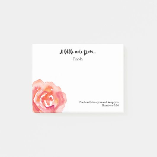 Gepersonaliseerd | Waterverf Roos Scripting Post-i Post-it® Notes (Voorkant)