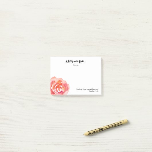 Gepersonaliseerd | Waterverf Roos Scripting Post-i Post-it® Notes (Op bureau)