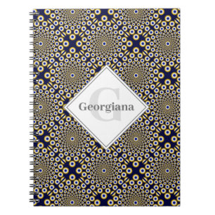 Gepersonaliseerd We kijken naar U Navy & Gold Tile Notitieboek