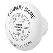 GEPERSONALISEERD WEBADRES BEDRIJF LOGO KERAMISCHE KNOP (Rechts)