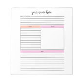 Gepersonaliseerd weekoverzicht Planner Notitieblok (Voorkant)