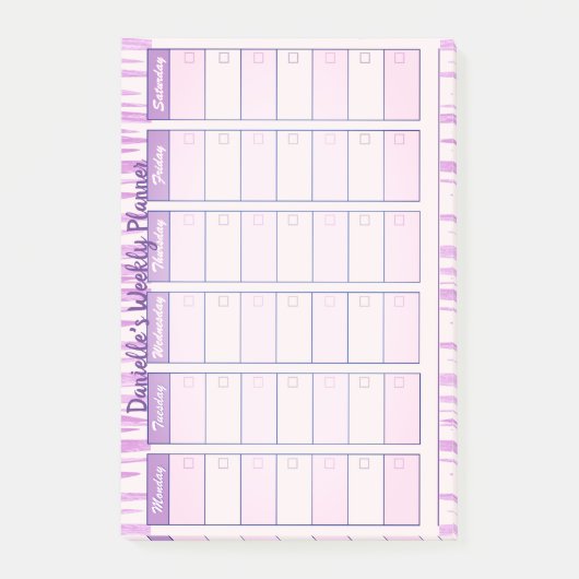 Gepersonaliseerd Weekse Planner Post-it Opmerkinge Post-it® Notes (Voorkant)