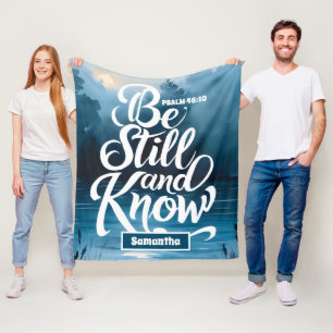 Gepersonaliseerd Wees stil en weet Christelijk Fleece Deken